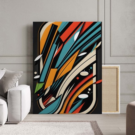 Tablou Canvas Modern Abstract - Dynamic grafitti painting - Img 2