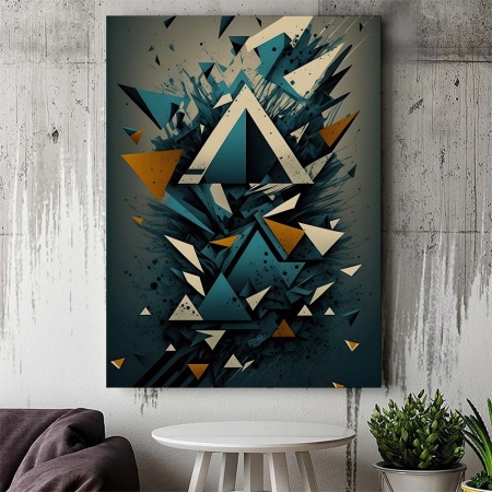 Tablou Canvas Modern Abstract - Exploding triangles - Img 3