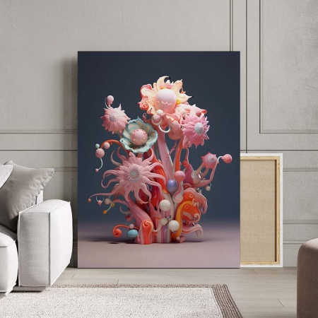 Tablou Canvas Modern Abstract - Some 3D alien flowers - Img 4