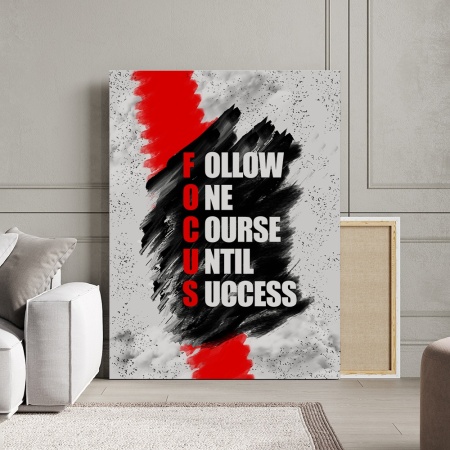 Tablou Canvas Motivational - Focus (watercolor scrabble) - Img 4