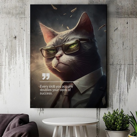 Tablou Canvas Personalizat - Business Animals - Cat - Img 3