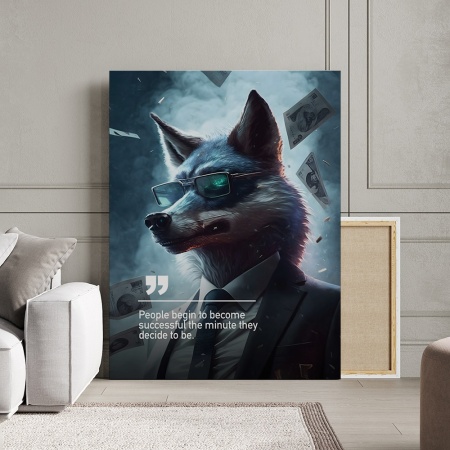 Tablou Canvas Personalizat - Business Animals - Wild dog - Img 2