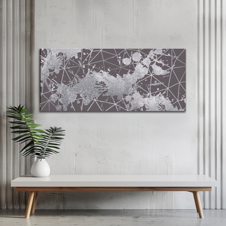 Tablou canvas - Silver on Dark Gray (ZAZ 044) - Img 3