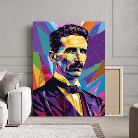 Tablou Canvas - Tesla Polygonal Portrait - Img 2