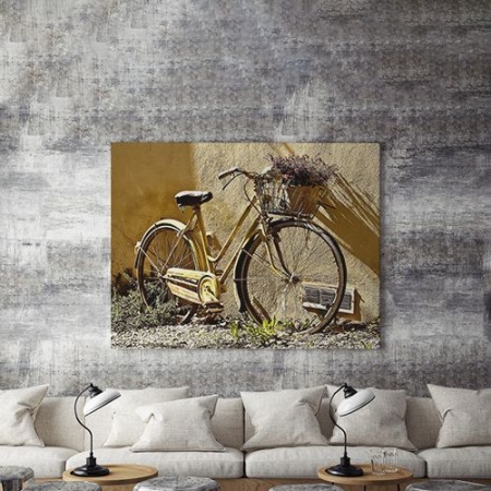 Tablou Canvas Yellow Bike With Flowers - Img 3