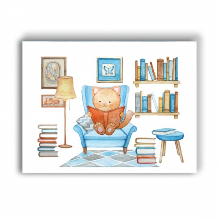 Tablou Copii - Reading Cat - Img 3