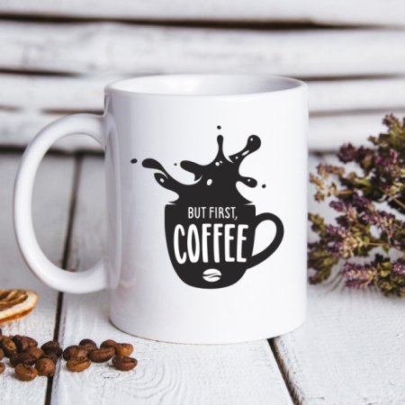 Cana cu Mesaj But First Coffee Splash - Img 4