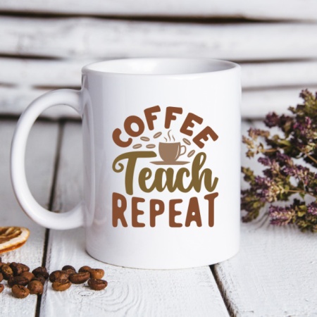 Cana cu Mesaj Coffee Teach Repeat - Img 4
