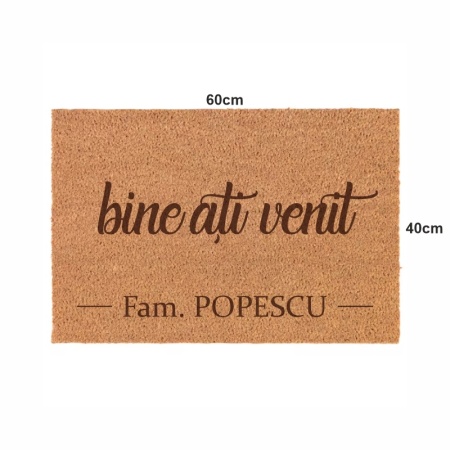 Covor de intrare personalizat - 60x40cm - bine ati venit familie - Img 2