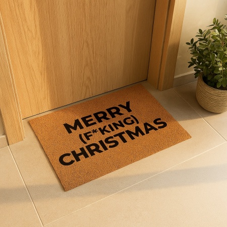 Covor de intrare personalizat - 60x40cm - Merry F*KING Christmas - Img 3