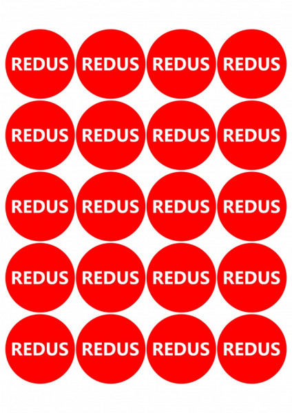 Etichete personalizate cu REDUS, 100 buc, PVC, rezistente la apa - Img 2