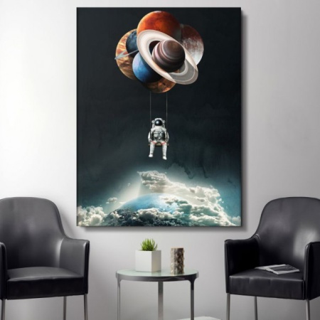 Pachet tablouri canvas motivationale - set 3 tablouri Sosiri, Astronaut si Success - Img 2