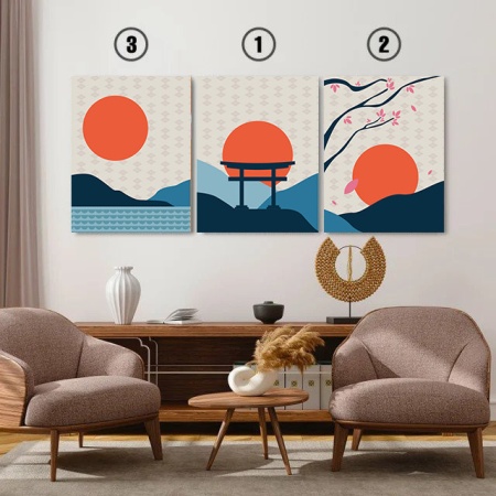 Set 3 Tablouri Minimalist japanese landscape - Img 3