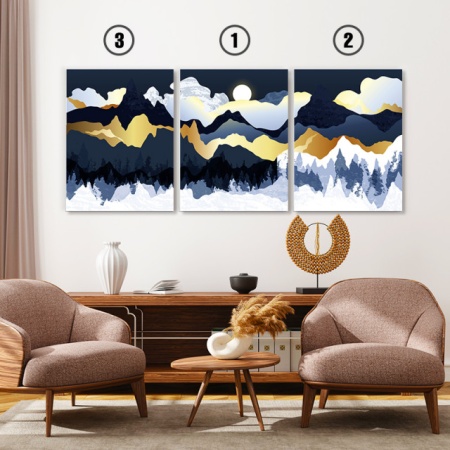 Set Tablouri Canvas - Frozen Golden Mountains - Img 5