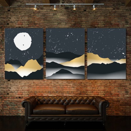 Set Tablouri Canvas - Nights In Gold And Grey - Img 4