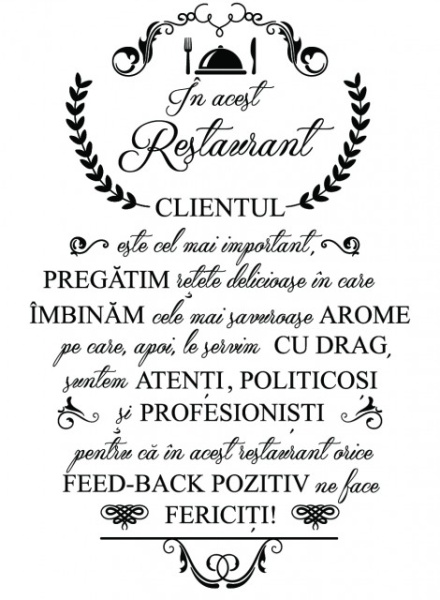 Sticker de Perete In Acest Restaurant - Img 3