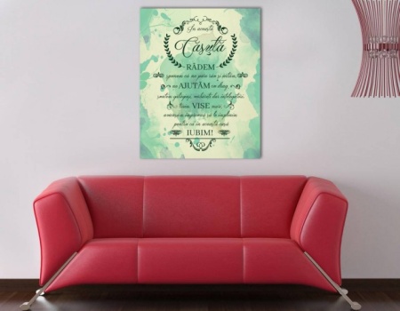 Tablou Canvas In Aceasta Casuta - Acuarela Verde - Img 3