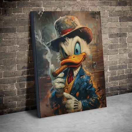 Tablou Canvas Inspirațional - Realistic Smoking Scrooge - Img 4