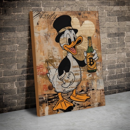 Tablou Canvas Inspirațional - Scrooge and Bitcoin Bottle - Img 3