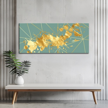 Tablou canvas - Light Blue and Gold (ZAZ 008) - Img 3
