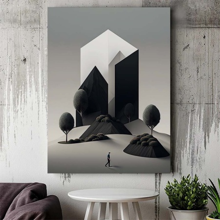 Tablou Canvas Modern Abstract - 3D Monolith and lanscape - Img 3