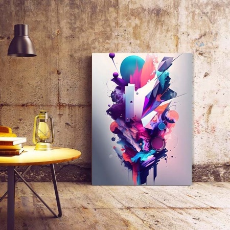 Tablou Canvas Modern Abstract - 3D Spatial pastel painting - Img 3