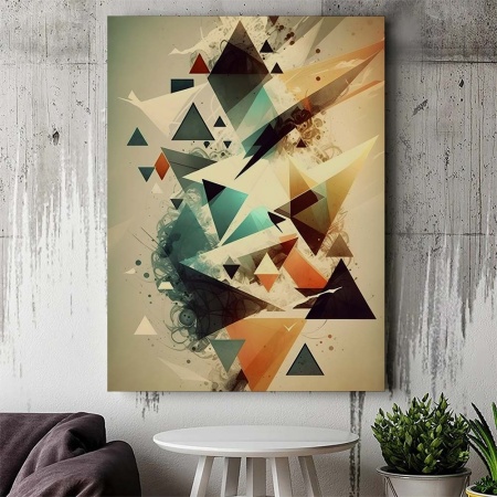 Tablou Canvas Modern Abstract - Abstract splashing triangles - Img 2