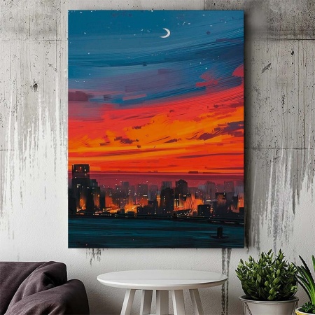 Tablou Canvas Modern Abstract - Burning sky - Img 3