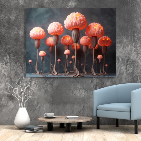 Tablou Canvas Modern Abstract - Magical lightening flowers - Img 2