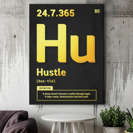 Tablou Canvas Motivational - Hustle (gold) - Img 2