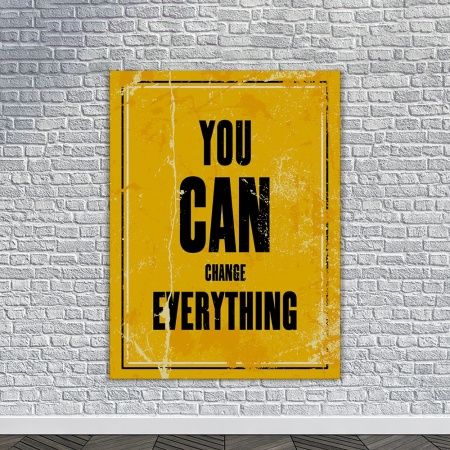 Tablou Canvas Motivational - You can change everything (yellow) - Img 2