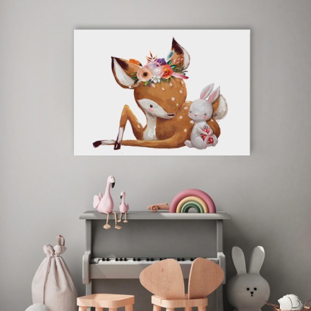 Tablou copii - Bambi and the rabbit 3