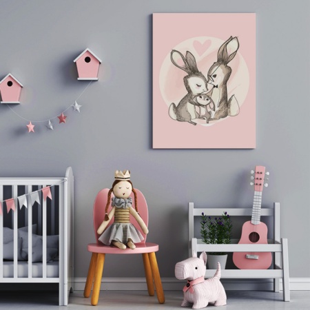 Tablou Copii - Happy Rabbit Family - Img 2