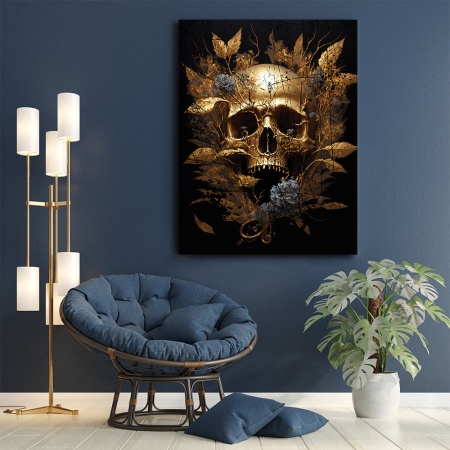 Tablou Gold leaf skull - Img 2