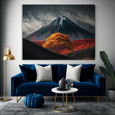 Tablou Mountain and yellow forest - Img 2