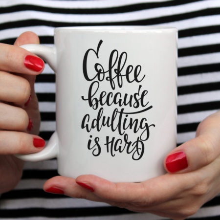 Cana cu Mesaj Coffee Because Adulting Is Hard - Img 2