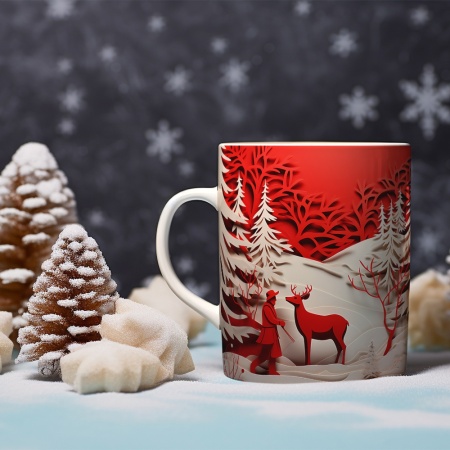 Cana De Craciun - 3D Santa and Reindeer - Img 2