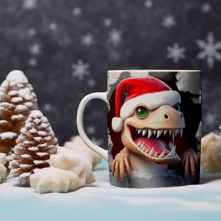 Cana De Craciun - Christmas Cute T-rex - Img 2