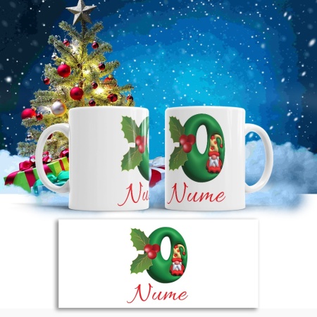 Cana De Craciun - Litere cu gnomi O (nume personalizat) - Img 2