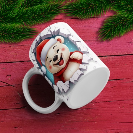 Cana De Craciun - Smiling Santa Bear - Img 3