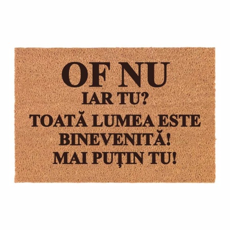Covor de intrare personalizat - 60x40cm - of nu, iar tu - toata lumea binevenita mai putin tu - Img 2