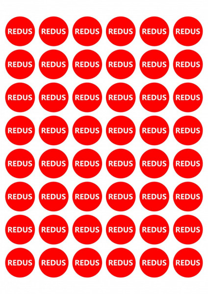 Etichete personalizate cu REDUS, 100 buc, PVC, rezistente la apa - Img 3