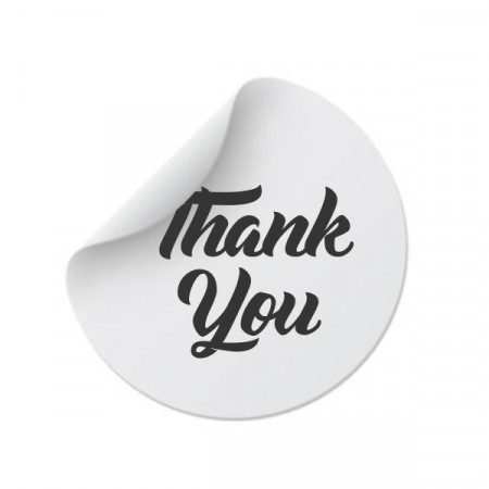 Etichete personalizate THANK YOU, 100 buc, PVC, rezistente la apa - Img 4