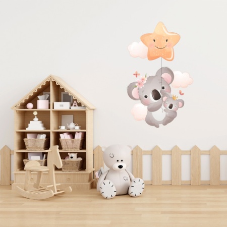Sticker Copii - Cute koala family with a star - Img 3