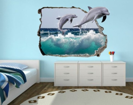 Sticker De Perete Delfini 3d - Img 2