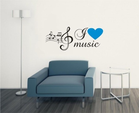 Sticker De Perete I Love Music - Img 2