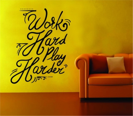 Sticker De Perete Work Hard, Play Harder - Img 2
