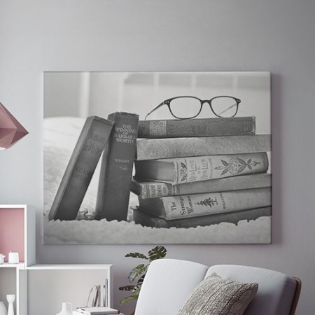 Tablou Canvas Books In Black And White - Img 2