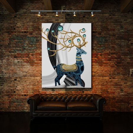 Tablou Canvas Deer With Golden Horns - Img 2