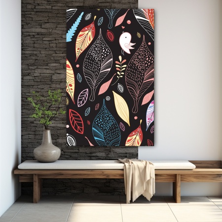 Tablou canvas - Frunze stilizate multicolore (Floral 008) - Img 3